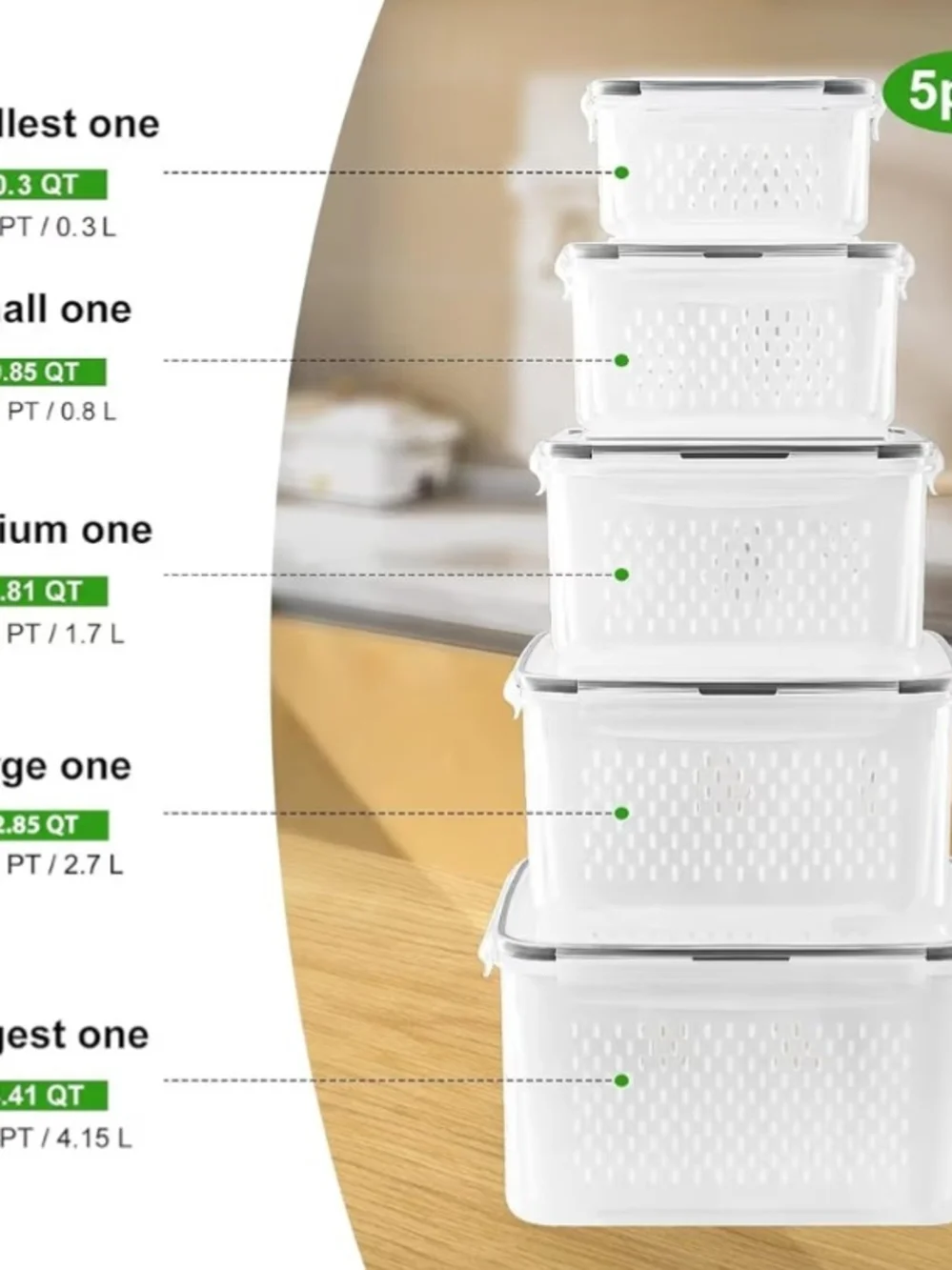 Airtight White Food Storage Containers with Clear Lids 15 Piece Set NIB
